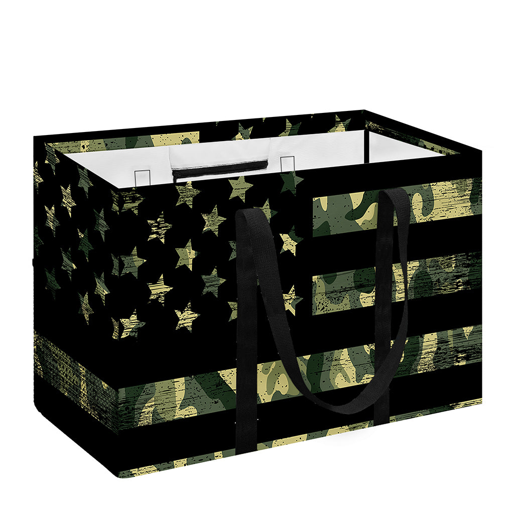 Camouflage American Flag Print Utility Tote Bag