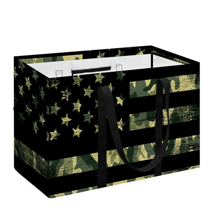 Camouflage American Flag Print Utility Tote Bag