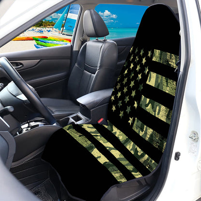 Camouflage American Flag Print Waterproof Car Seat Cover