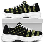 Camouflage American Flag Print White Chunky Shoes