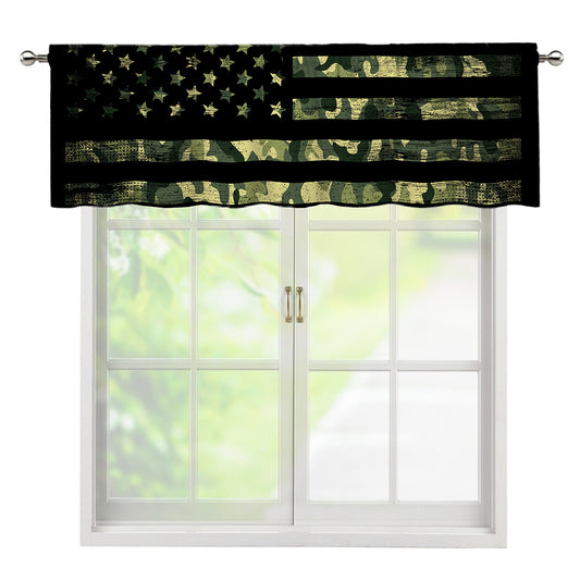 Camouflage American Flag Print Window Valance