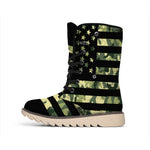 Camouflage American Flag Print Winter Boots