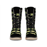 Camouflage American Flag Print Winter Boots
