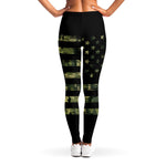 Camouflage American Flag Print Women's Leggings