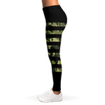 Camouflage American Flag Print Women's Leggings