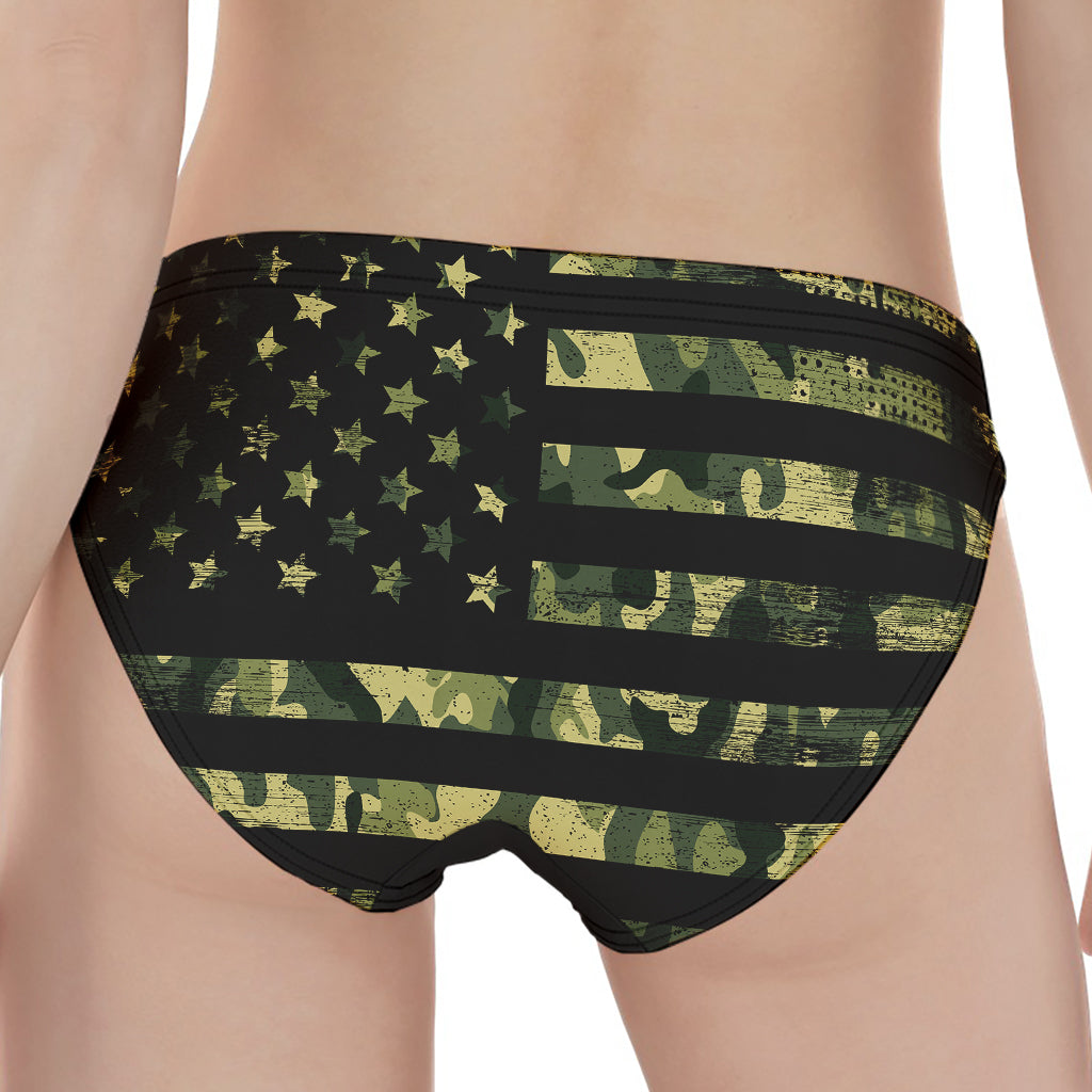 Camouflage American Flag Print Women's Panties