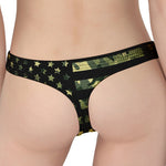 Camouflage American Flag Print Women's Thong