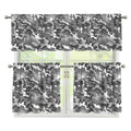 Camouflage Dazzle Pattern Print 3 Piece Kitchen Curtains
