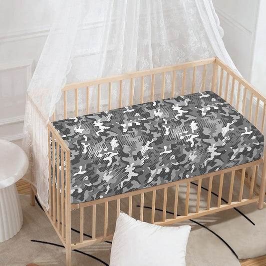 Camouflage Dazzle Pattern Print Baby Crib Sheet