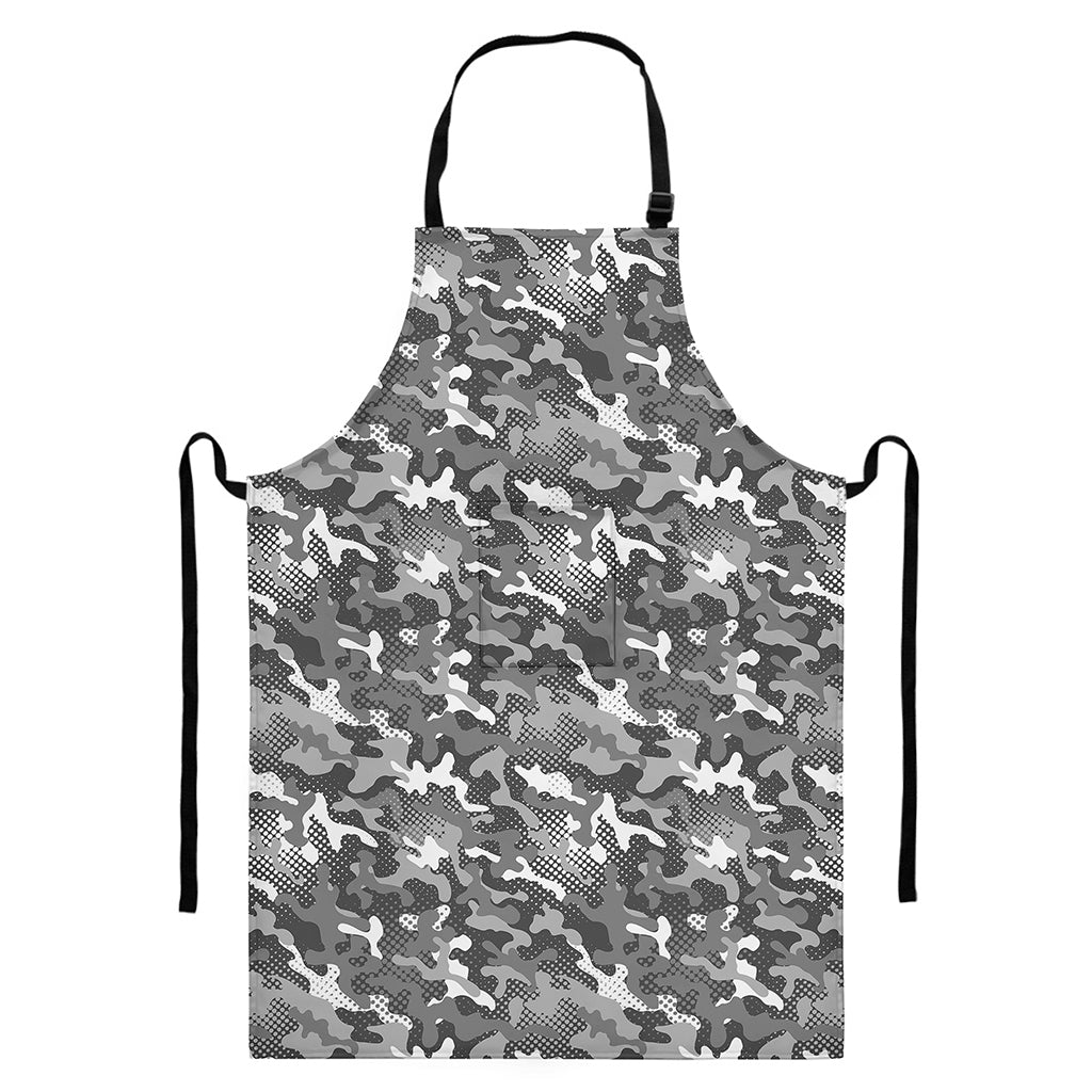 Camouflage Dazzle Pattern Print Bib Apron With Pocket