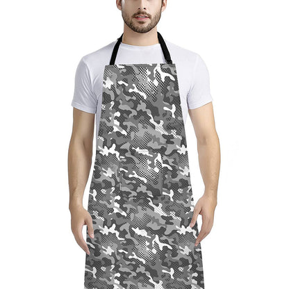 Camouflage Dazzle Pattern Print Bib Apron With Pocket