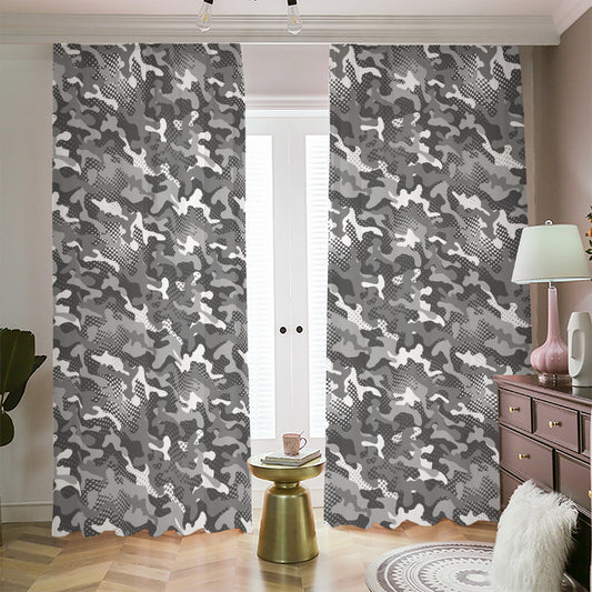 Camouflage Dazzle Pattern Print Blackout Pencil Pleat Curtains