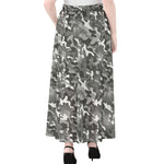 Camouflage Dazzle Pattern Print Chiffon Maxi Skirt