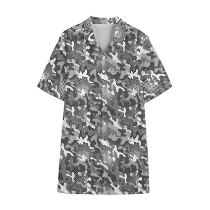 Camouflage Dazzle Pattern Print Cotton Hawaiian Shirt