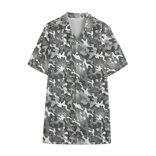 Camouflage Dazzle Pattern Print Cotton Hawaiian Shirt