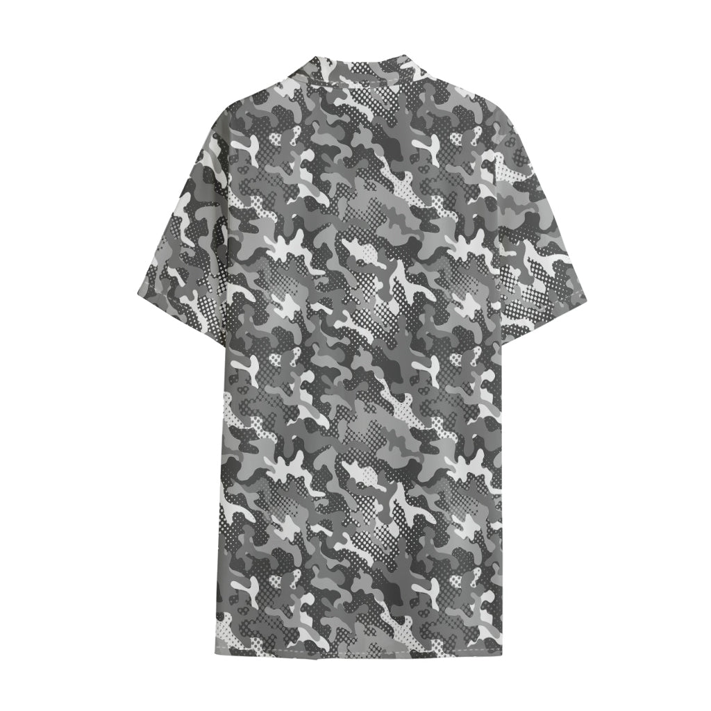 Camouflage Dazzle Pattern Print Cotton Hawaiian Shirt