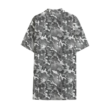 Camouflage Dazzle Pattern Print Cotton Hawaiian Shirt