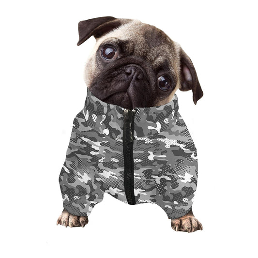 Camouflage Dazzle Pattern Print Dog Zip Up Jacket