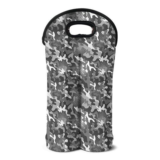 Camouflage Dazzle Pattern Print Double Neoprene Wine Tote
