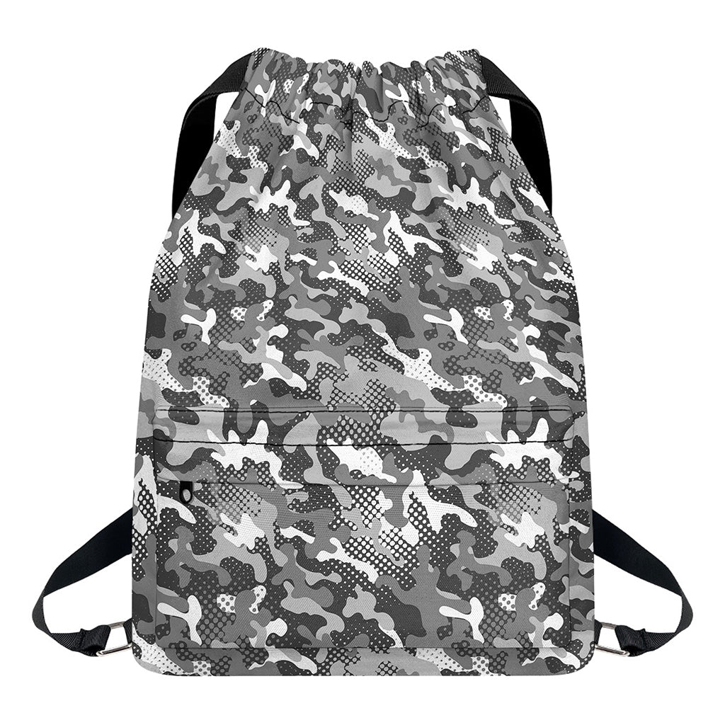 Camouflage Dazzle Pattern Print Drawstring Backpack