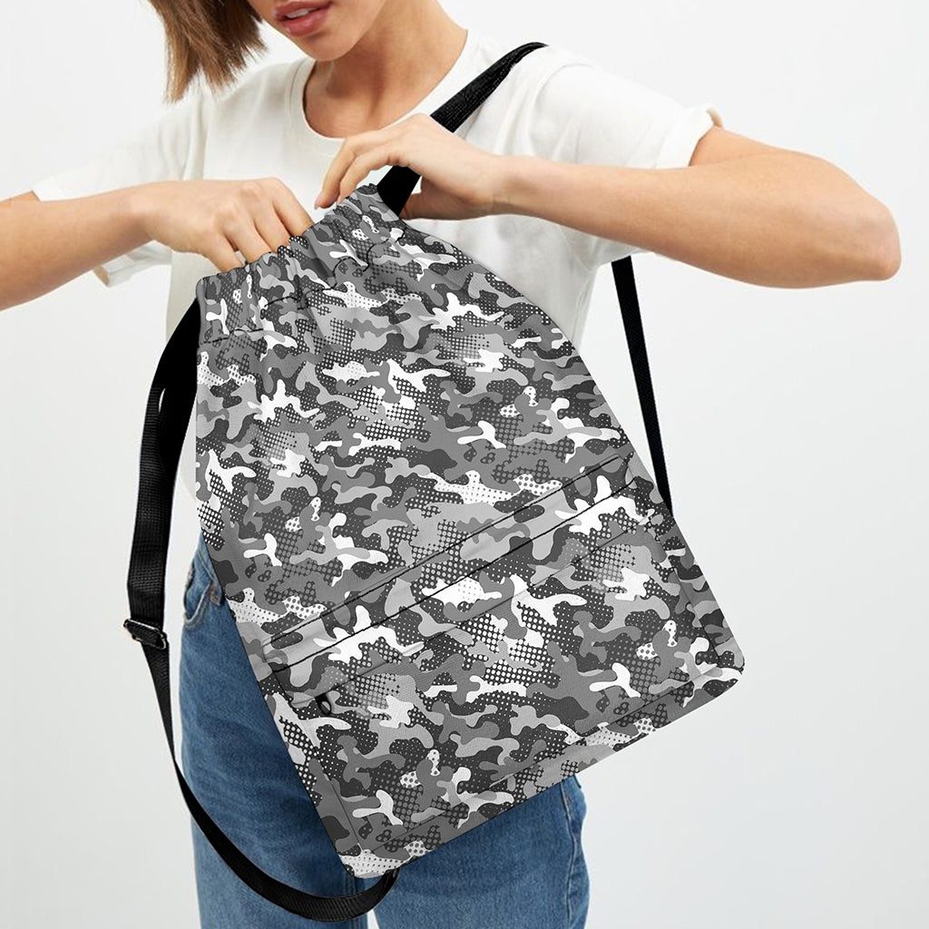 Camouflage Dazzle Pattern Print Drawstring Backpack