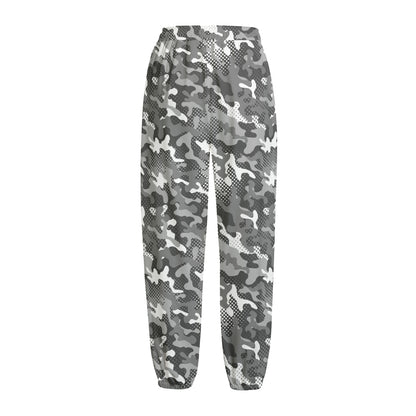 Camouflage Dazzle Pattern Print Fleece Lined Knit Pants
