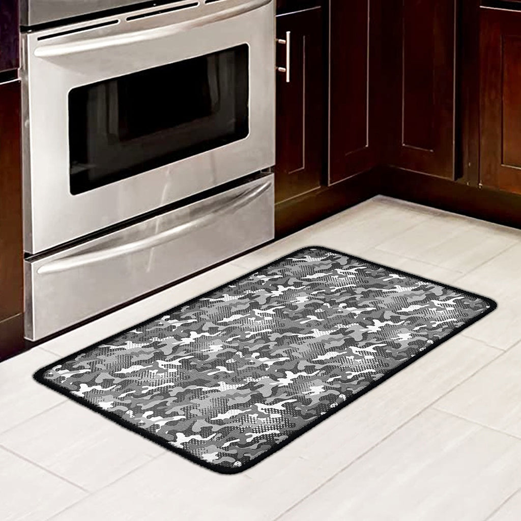 Camouflage Dazzle Pattern Print Kitchen Mat