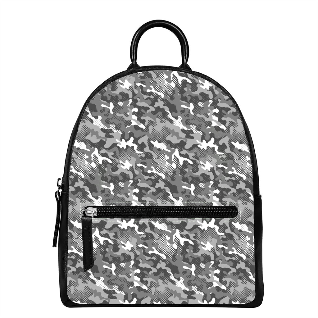Camouflage Dazzle Pattern Print Leather Backpack