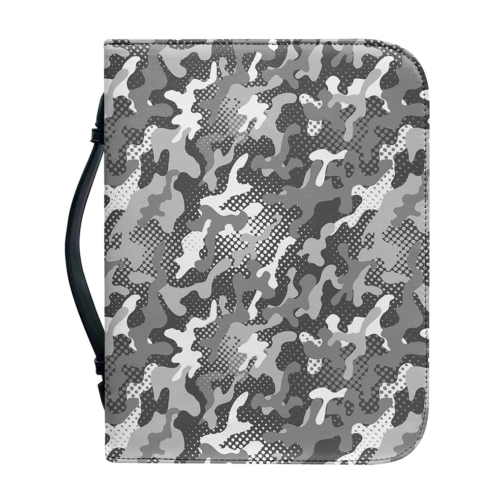 Camouflage Dazzle Pattern Print Leather Bible Cover