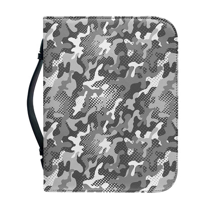 Camouflage Dazzle Pattern Print Leather Bible Cover