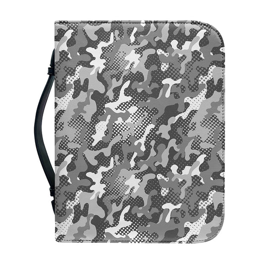 Camouflage Dazzle Pattern Print Leather Bible Cover