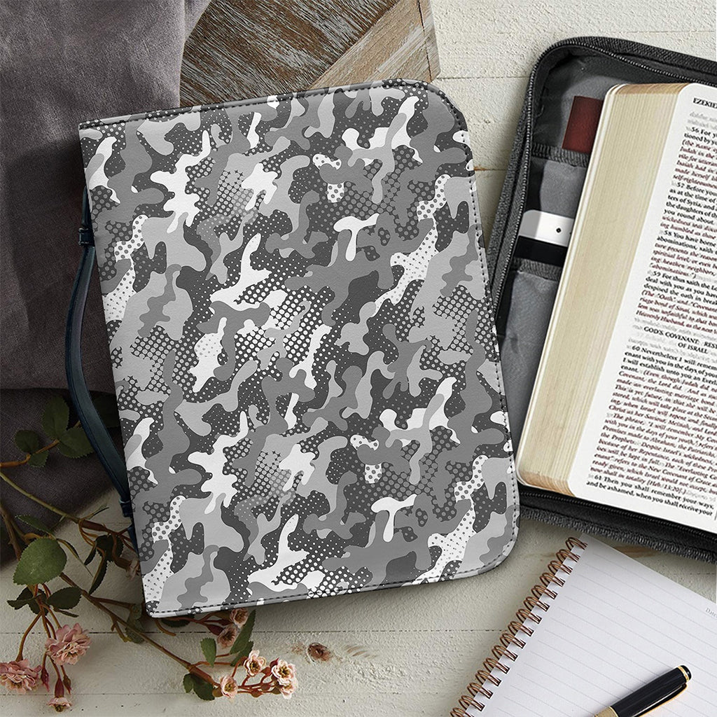 Camouflage Dazzle Pattern Print Leather Bible Cover