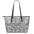 Camouflage Dazzle Pattern Print Leather Tote Bag With Zipper
