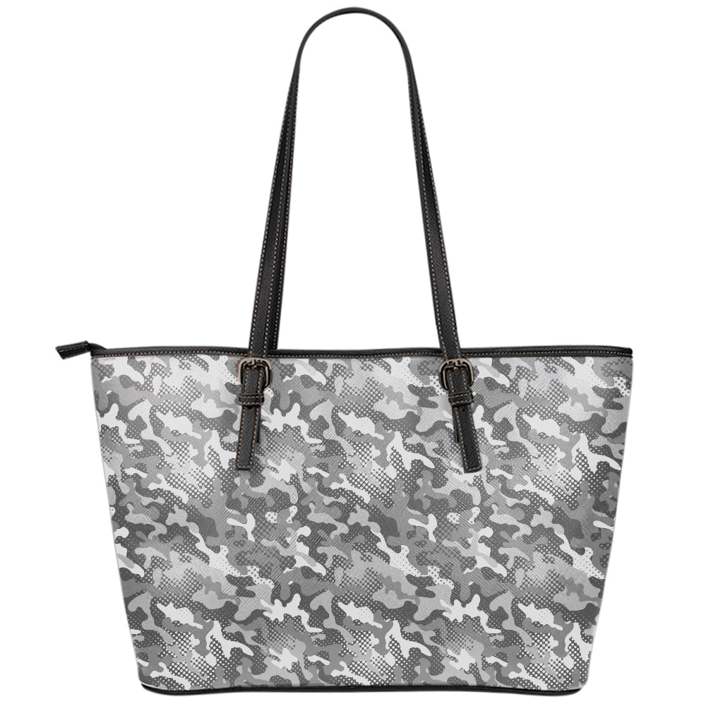 Camouflage Dazzle Pattern Print Leather Tote Bag