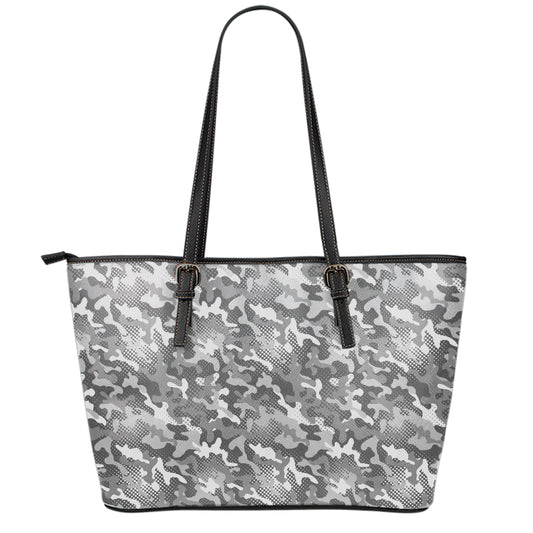 Camouflage Dazzle Pattern Print Leather Tote Bag