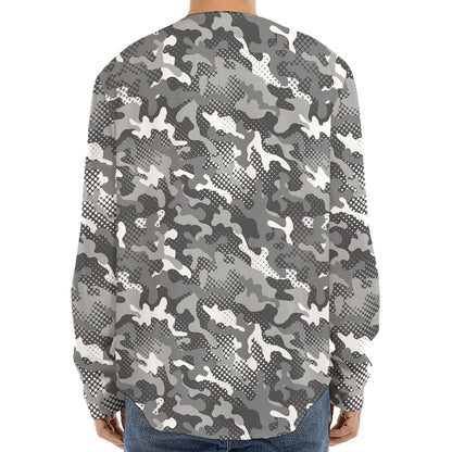 Camouflage Dazzle Pattern Print Long Sleeve Baseball Jersey