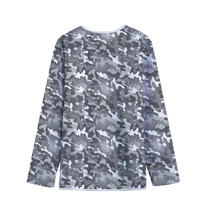 Camouflage Dazzle Pattern Print Long Sleeve Short Coat