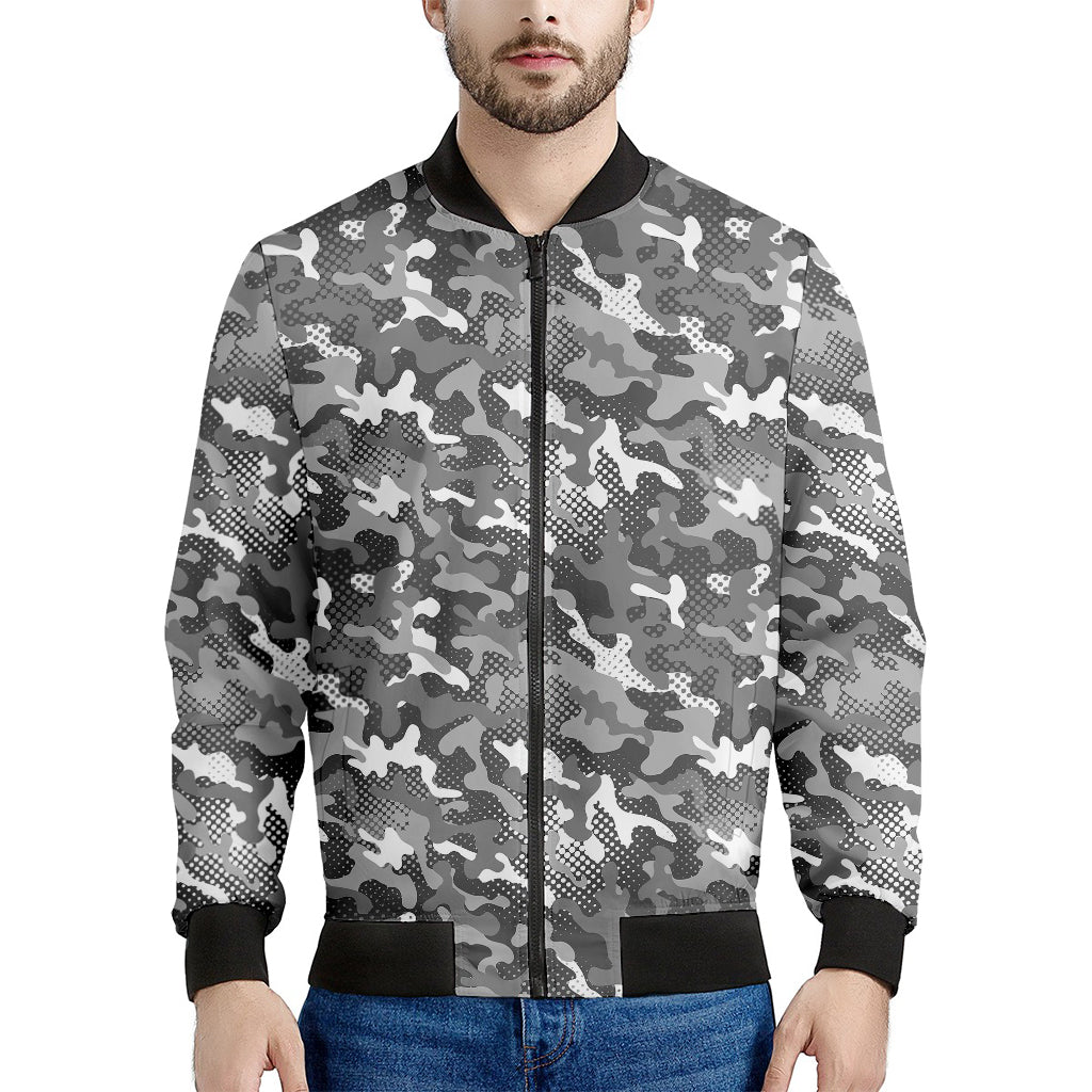 Camouflage Dazzle Pattern Print Men's Bomber Jacket