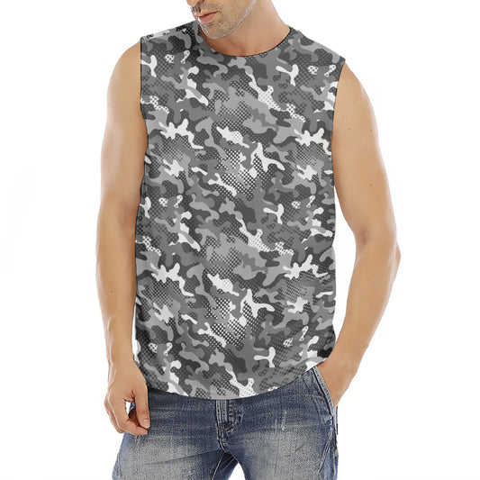 Camouflage Dazzle Pattern Print Men's Fitness Tank Top