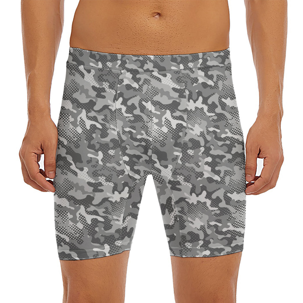 Camouflage Dazzle Pattern Print Men's Long Boxer Briefs