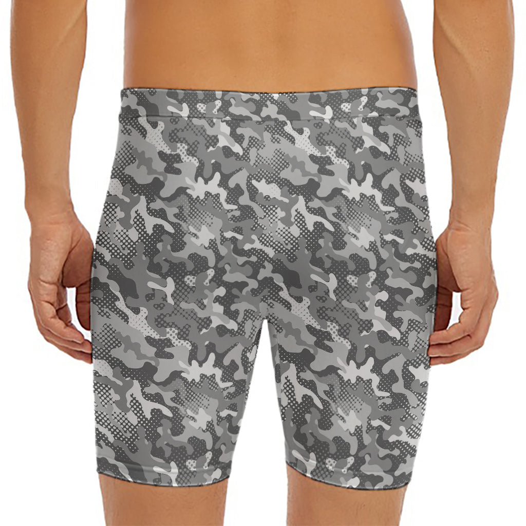 Camouflage Dazzle Pattern Print Men's Long Boxer Briefs