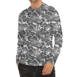 Camouflage Dazzle Pattern Print Men's Long Sleeve Rash Guard
