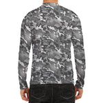 Camouflage Dazzle Pattern Print Men's Long Sleeve Rash Guard