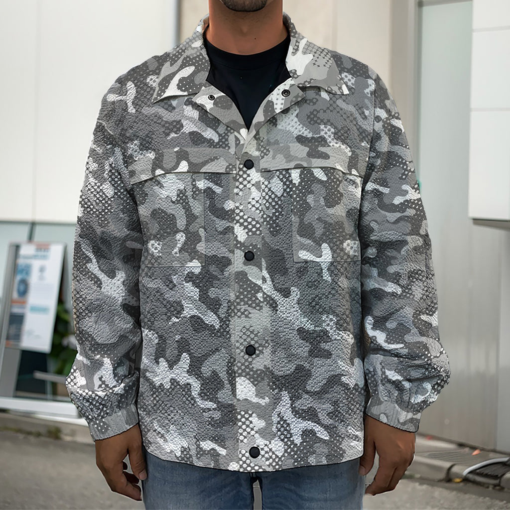 Camouflage Dazzle Pattern Print Men's Shirt Jacket