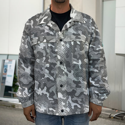 Camouflage Dazzle Pattern Print Men's Shirt Jacket