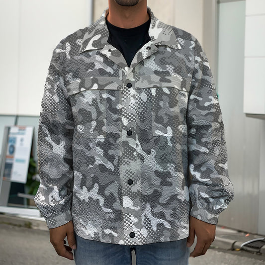 Camouflage Dazzle Pattern Print Men's Shirt Jacket