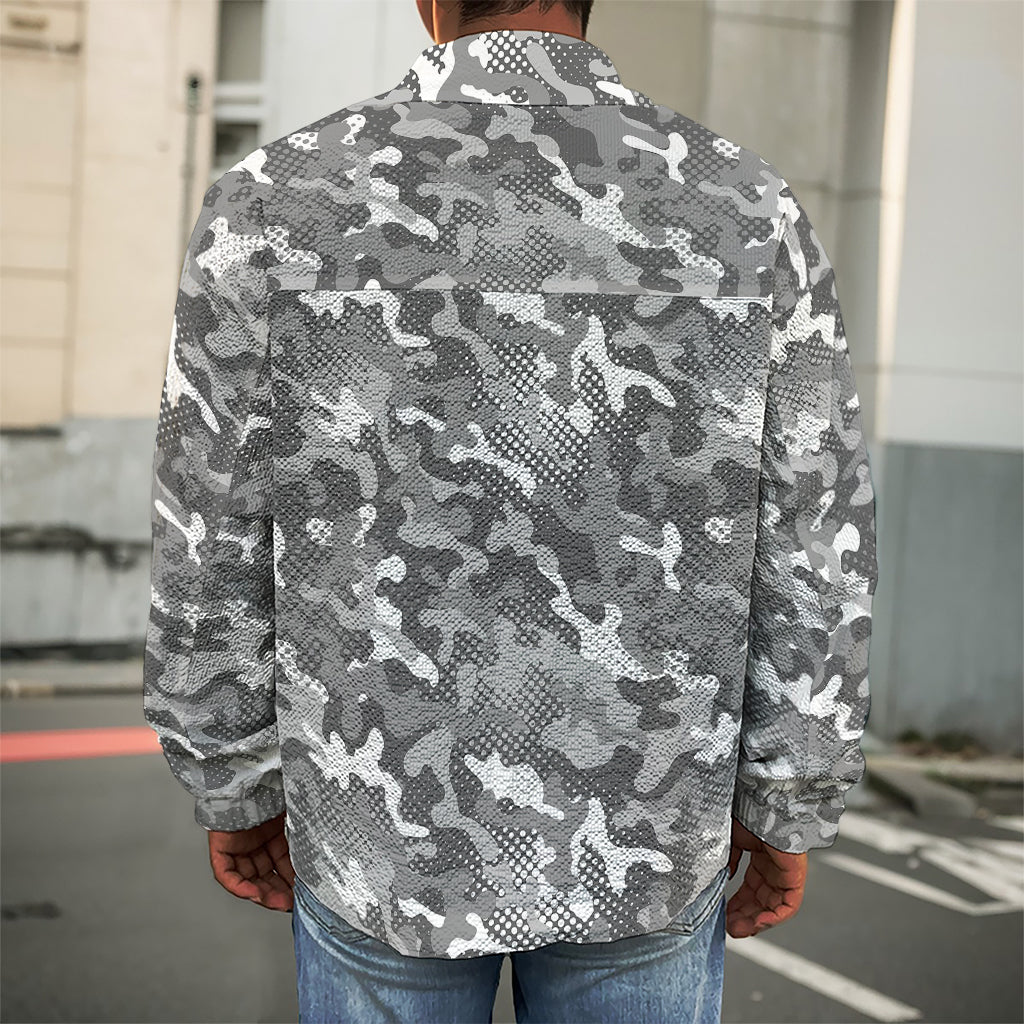 Camouflage Dazzle Pattern Print Men's Shirt Jacket
