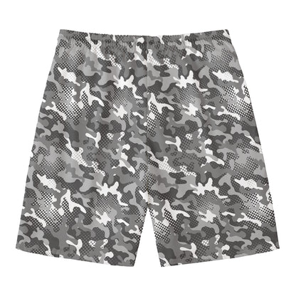 Camouflage Dazzle Pattern Print Men's Swim Trunks