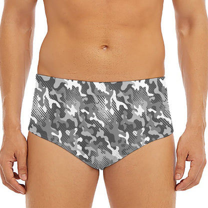 Camouflage Dazzle Pattern Print Men's Triangle Swim Briefs