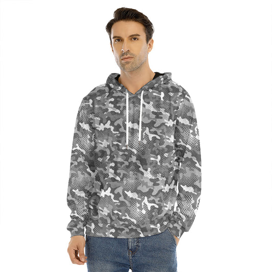 Camouflage Dazzle Pattern Print Men's Velvet Pullover Hoodie